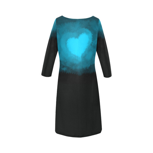 Blue Fluffy Heart Round Collar Dress (D22)