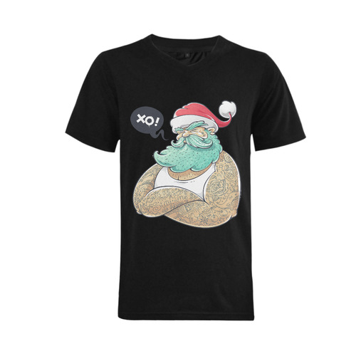 Hipster Santa Claus, Christmas Men's V-Neck T-shirt  Big Size(USA Size) (Model T10)