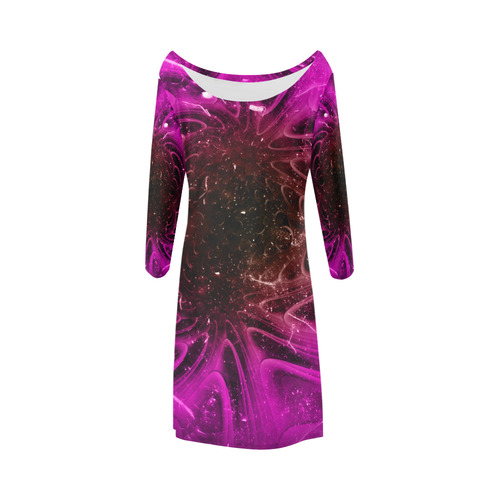 Abstract design in purple colors Bateau A-Line Skirt (D21)