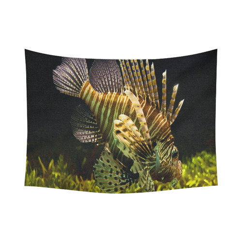 Tropical Lionfish Cotton Linen Wall Tapestry 80"x 60"