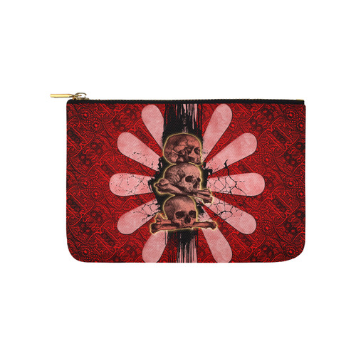 Skulls on a flower Carry-All Pouch 9.5''x6''