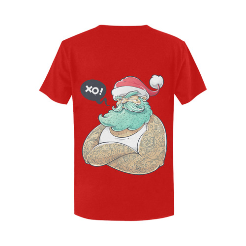 Hipster Santa Claus, Christmas Women's T-Shirt in USA Size (Two Sides Printing)