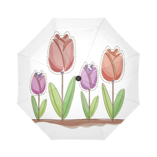 Beautiful Modern Tulip Field Floral Auto-Foldable Umbrella (Model U04)