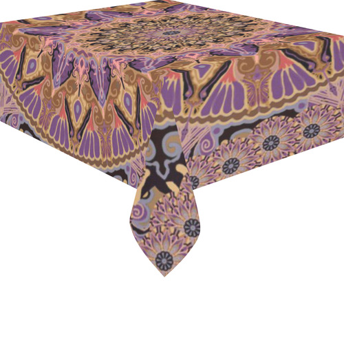boho mandala 9 Cotton Linen Tablecloth 52"x 70"