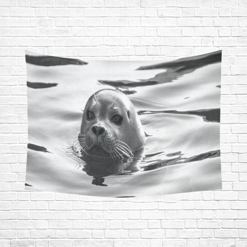 Floating Seal Cotton Linen Wall Tapestry 80"x 60"