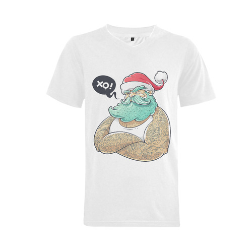 Hipster Santa Claus, Christmas Men's V-Neck T-shirt  Big Size(USA Size) (Model T10)