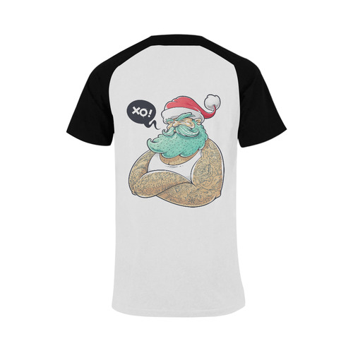 Hipster Santa Claus, Christmas Men's Raglan T-shirt Big Size (USA Size) (Model T11)