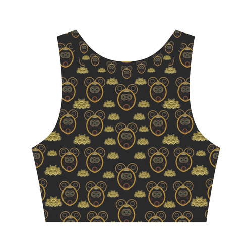 Sweet Bears with some steampunk Women's Crop Top (Model T42)