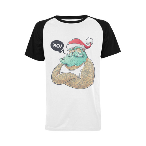 Hipster Santa Claus, Christmas Men's Raglan T-shirt Big Size (USA Size) (Model T11)