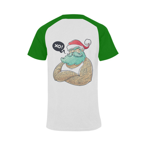 Hipster Santa Claus, Christmas Men's Raglan T-shirt Big Size (USA Size) (Model T11)