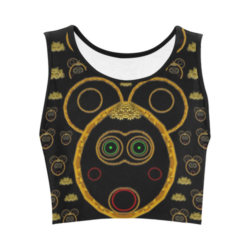 Sweet Bears with some steampunk Women's Crop Top (Model T42)