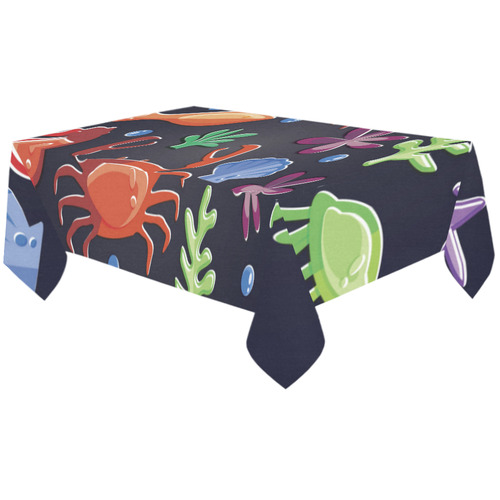Sea Life Octopus Crab Sea Horse Cotton Linen Tablecloth 60"x120"