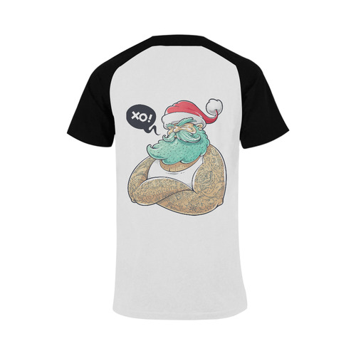 Hipster Santa Claus, Christmas Men's Raglan T-shirt (USA Size) (Model T11)
