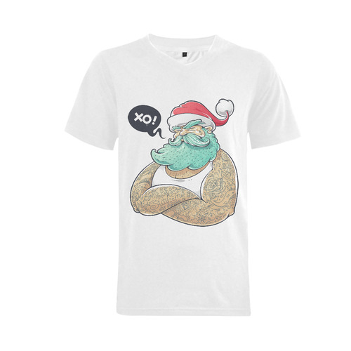Hipster Santa Claus, Christmas Men's V-Neck T-shirt (USA Size) (Model T10)