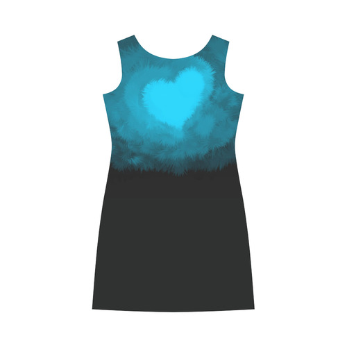 Blue Fluffy Heart Round Collar Dress (D22)