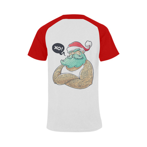 Hipster Santa Claus, Christmas Men's Raglan T-shirt (USA Size) (Model T11)