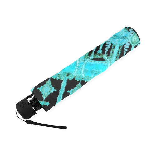 Louvre blackblue teal turquoise green gray   by Sa Foldable Umbrella (Model U01)