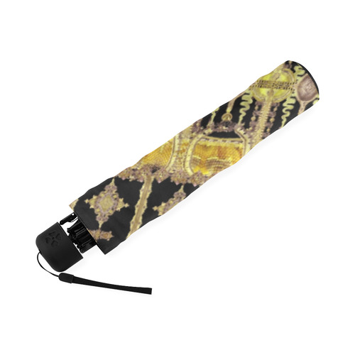 Louvre black golden yellow gray   by Sandrine Kesp Foldable Umbrella (Model U01)