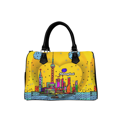 Shanghai / 上海 Popart by Nico Bielow Boston Handbag (Model 1621)