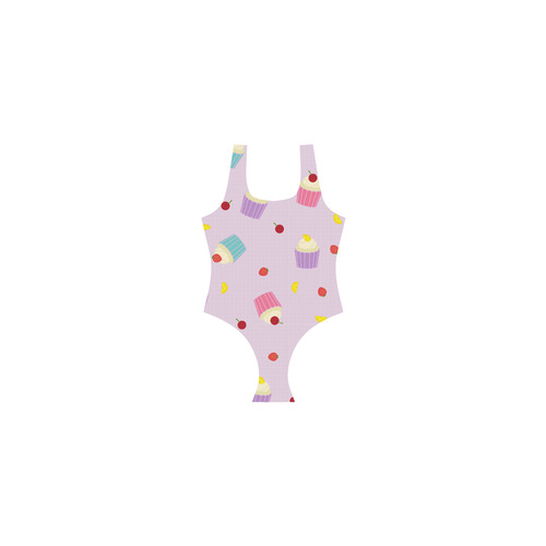 Fruity Cupcakes Vest One Piece Swimsuit (Model S04)