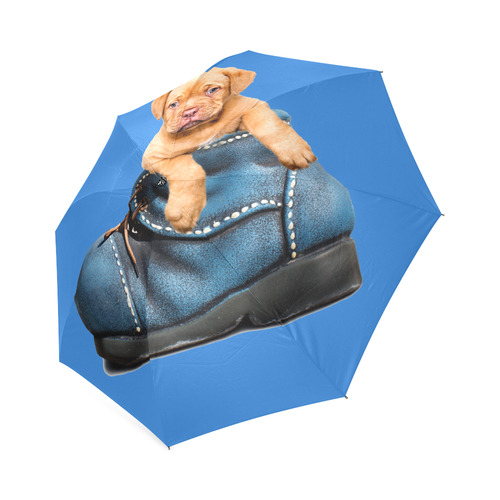 Sweet Puppy in his Blue Shoe Foldable Umbrella (Model U01)