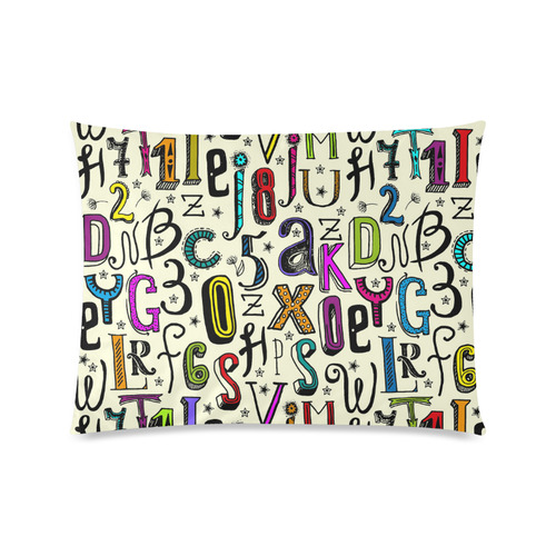 Letters Numbers Stars Typography Pattern Colored Custom Zippered Pillow Case 20"x26"(Twin Sides)