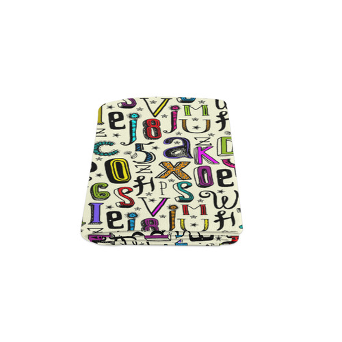 Letters Numbers Stars Typography Pattern Colored Blanket 50"x60"