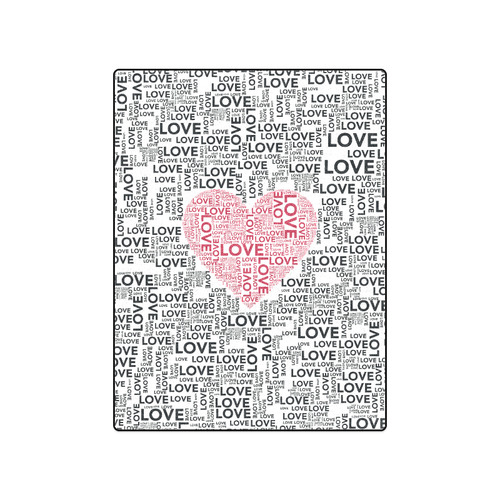 Love Heart Blanket 50"x60"