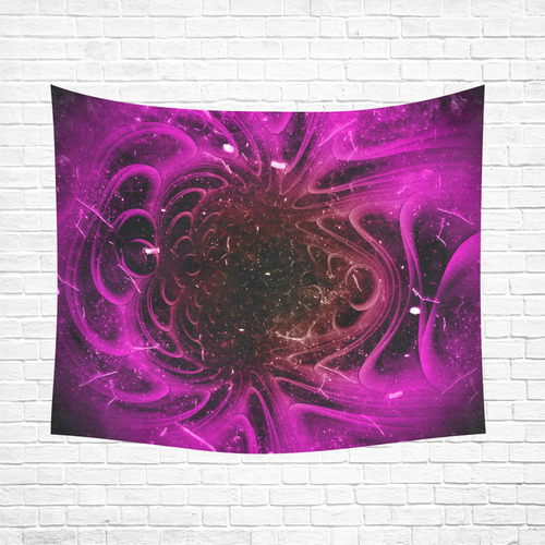 Abstract design in purple colors Cotton Linen Wall Tapestry 60"x 51"