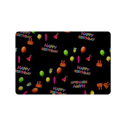 happy birthday, black Doormat 24" x 16"