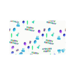 happy Birthday, white Doormat 30"x18"