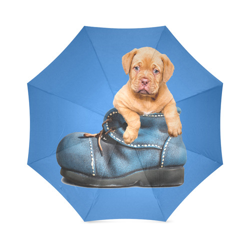 Sweet Puppy in his Blue Shoe Foldable Umbrella (Model U01)