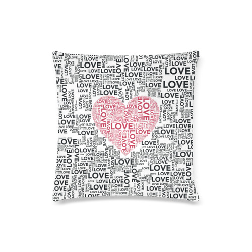 Love Heart Custom Zippered Pillow Case 16"x16"(Twin Sides)