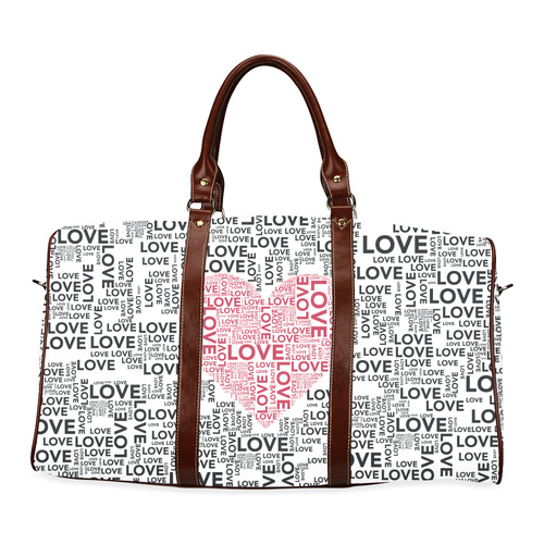 Love Heart Waterproof Travel Bag/Large (Model 1639)