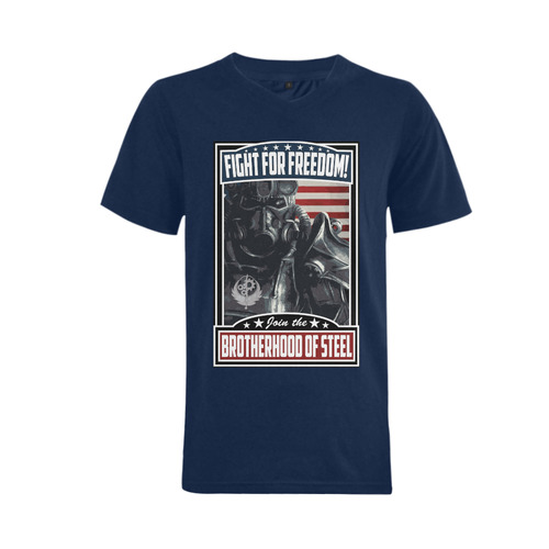 BrotherhoodOfSteel Men's V-Neck T-shirt (USA Size) (Model T10)