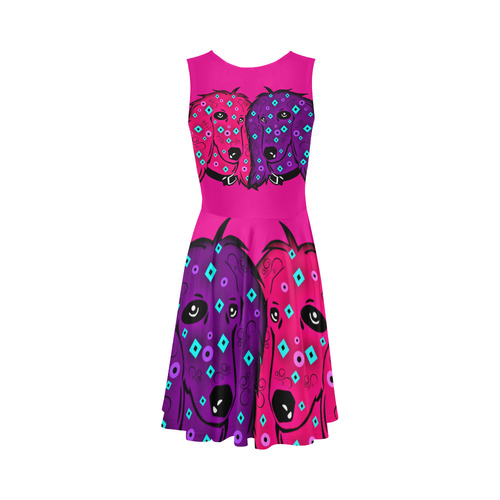 Doodle dogs DEBBIE & DARREN Sleeveless Ice Skater Dress (D19)