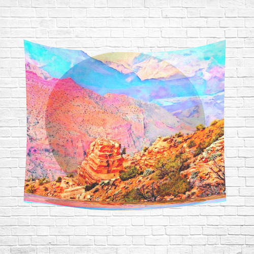 Grand Canyon by Nico Bielow Cotton Linen Wall Tapestry 60"x 51"