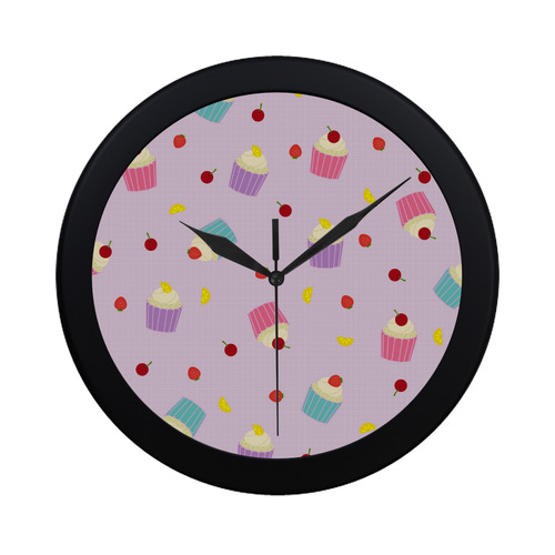 Fruity Cupcakes Circular Plastic Wall clock