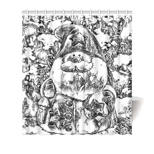 santa B&W by JamColors Shower Curtain 66"x72"