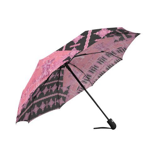 Louvre black pink  by Sandrine Kespi Auto-Foldable Umbrella (Model U04)