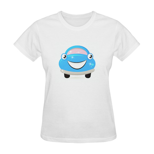 Car wash / Clean auto girls T-shirt. Original artwork BLUE Sunny Women's T-shirt (Model T05)