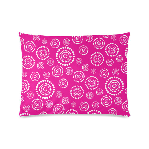 Dots Circle Flower Power Pattern white Custom Zippered Pillow Case 20"x26"(Twin Sides)