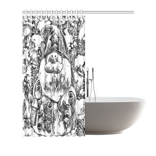 santa B&W by JamColors Shower Curtain 66"x72"