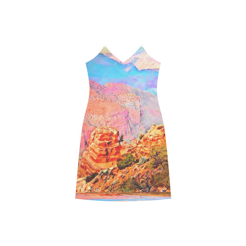 Grand Canyon by Nico Bielow V-Neck Open Fork Long Dress(Model D18)