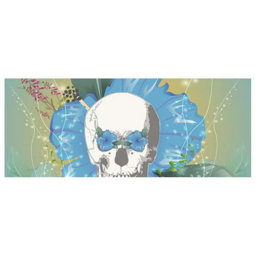 Funny skull with blue flowers Custom Morphing Mug