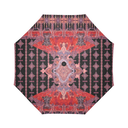 Louvre black red pink violet gray   by Sandrine Ke Auto-Foldable Umbrella (Model U04)