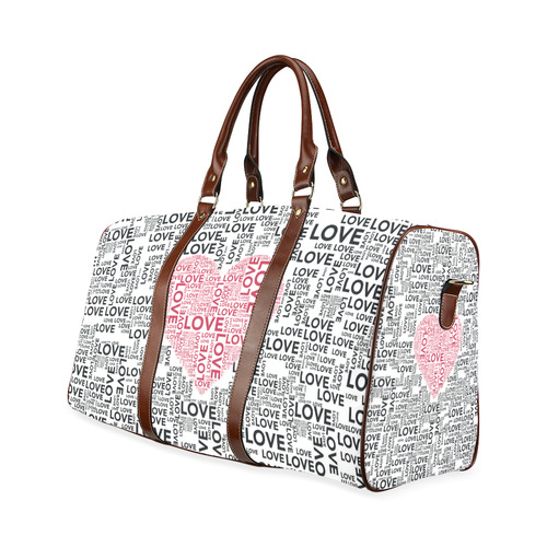 Love Heart Waterproof Travel Bag/Large (Model 1639)