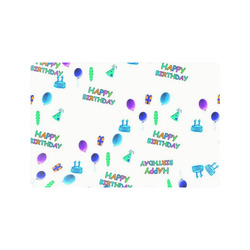 happy Birthday, white Doormat 24" x 16"