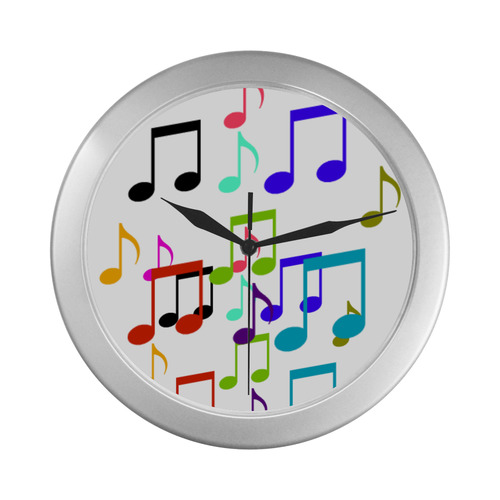 Musical Silver Color Wall Clock