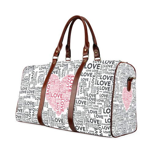 Love Heart Waterproof Travel Bag/Large (Model 1639)